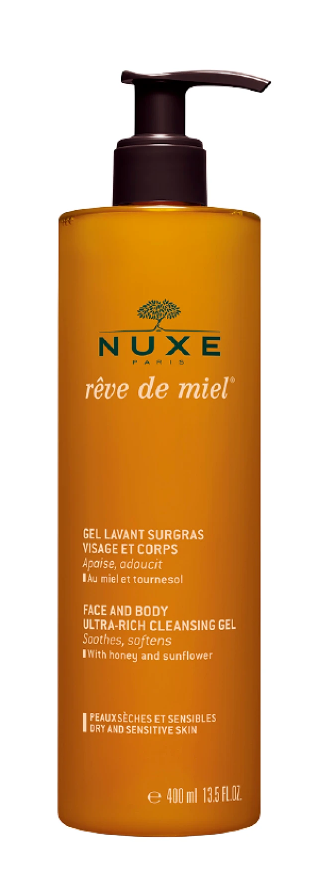 NUXE - REVE DE MIEL Gel Lavant Surgras Visage et Corps - 400ml PS